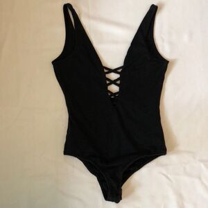 Glamorous Women’s thong black bodysuit size XS (extra small)